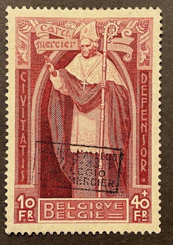 België 1932 - Kardinaal Mercier met oprduk Braine LAlleud