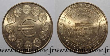 France Komitat 75 Paris Der Euro Mdp 2001, Postzegels en Munten, Penningen en Medailles, Verzenden