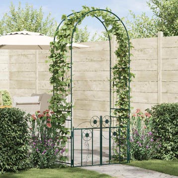vidaXL Tuinboog Groen 102 x 50 x 218 cm Staal, Verzenden, Nieuw