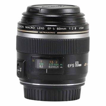 Canon EF-S 60mm f/2.8 macro USM met garantie, Ophalen of Verzenden, Gebruikt