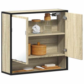 vidaXL Badkamerspiegelkast Sonoma eiken 65x20x60 cm bewerkt, Verzenden