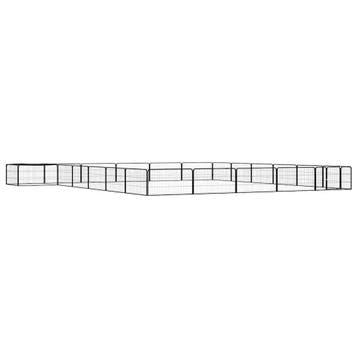 vidaXL Hondenkennel 24 panelen 100x50 cm gepoedercoat staal, Verzenden, Nieuw