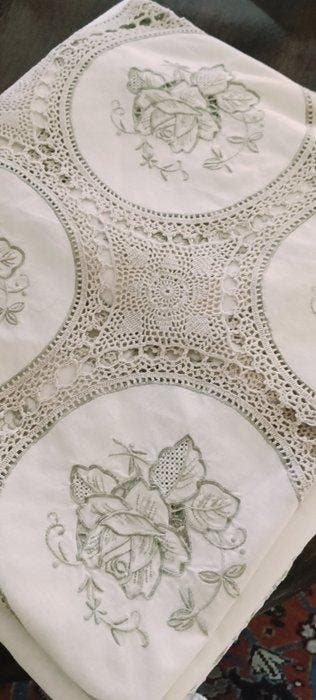 Tafelkleed - 200 cm - 200 cm - Ronde Vintage +12 servetten