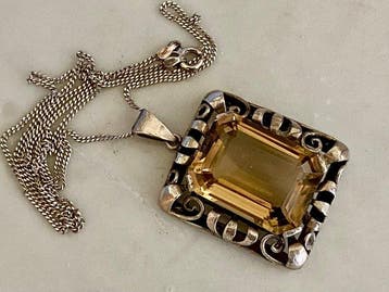Zonder minimumprijs - Ketting met hanger Zilver Quartz