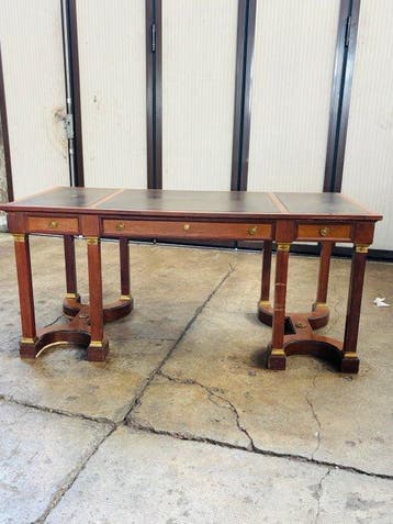 Bureau - Bois, Cuir, Bronze - Bureau ministériel