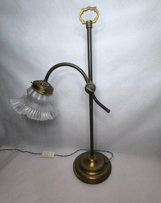 Tafellamp - Brons, Glas, Antiquités & Art, Curiosités & Brocante