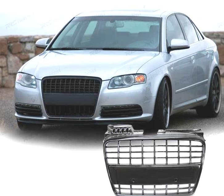 CALANDRE AUDI A4 B7 LOOK S LINE NOIR BRILLANT, Auto-onderdelen, Carrosserie, Verzenden