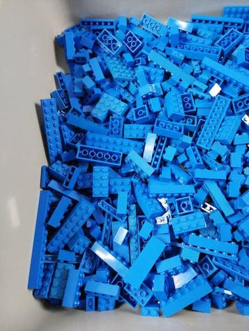 Lego - geen serie - 01. Partij van 1000 blauwe bouwstenen -, Nieuw