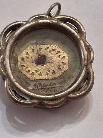 Reliekhouder - Legering, Papier, Textiel, Glas - 20e eeuw -