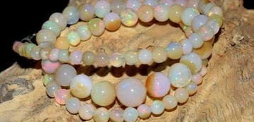 Opaal Ketting A++ Opal Fire Ronde Parels- 10 g - (1)