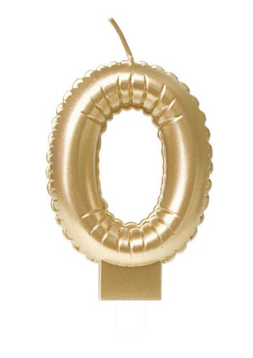 Kaars Folie Ballon Goud 0 10cm, Verzenden