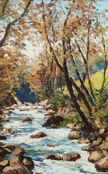 Marguerite Gribi Kreutzberg (1880-1973) - Paisaje con río