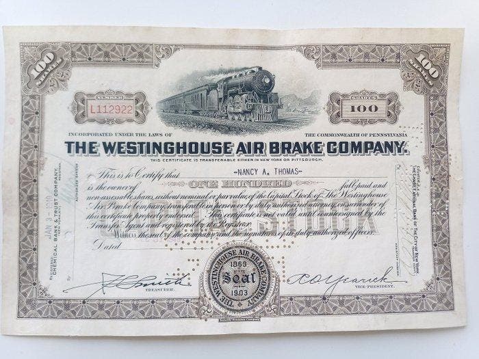 Verenigde Staten van Amerika. 100 PCs Historical US Shares, Antiquités & Art, Antiquités | Jouets