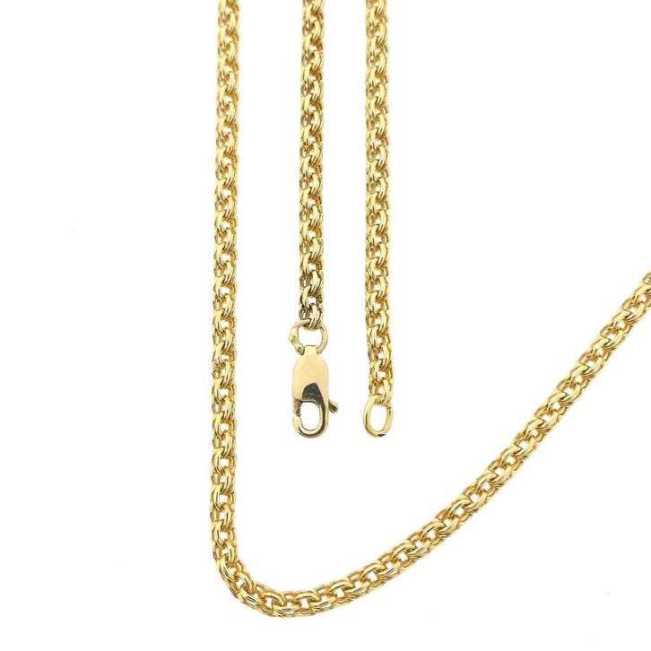 Gouden fantasieschakel ketting, Handtassen en Accessoires, Kettingen, Overige kleuren, Gebruikt, Goud, Ophalen of Verzenden