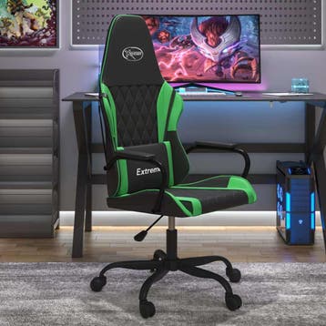 vidaXL Massage gamestoel kunstleer zwart en groen, Verzenden