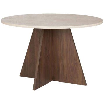Evila Modern Dining Table, 120 Cm, Travertine & Venezia, Verzenden, Nieuw, 100 tot 150 cm, Scandinavisch