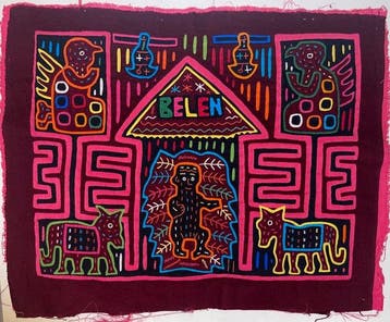 Borduren - Belen - Kuna - Mola - Panama (Zonder, Antiek en Kunst