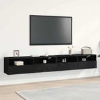 vidaXL TV Wandkast 2 pcs Zwart eiken 100 x 30 x 30 cm, Huis en Inrichting, Verzenden, Nieuw