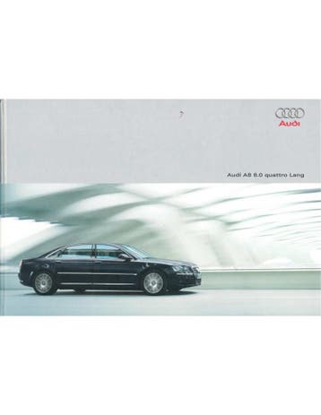 2004 AUDI A8 W12 LANG QUATTRO HARDCOVER BROCHURE NEDERLANDS, Nieuw
