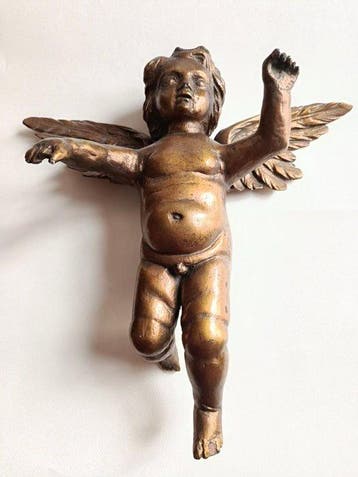 Statuette, Putto - 20 cm - Bois doré