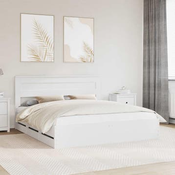 vidaXL Bedframe met lade met opslag Wit 180 x 200 cm, Huis en Inrichting, Slaapkamer | Bedden, Verzenden, Nieuw