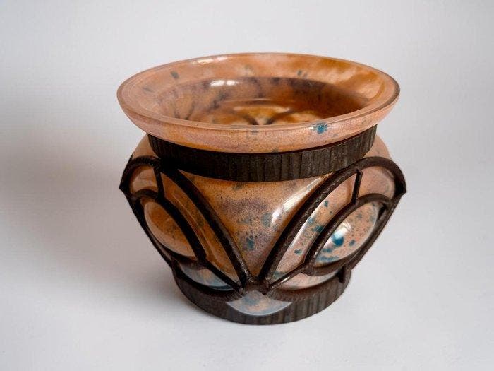 Art Deco - Vaas - Glas, Antiquités & Art, Antiquités | Verre & Cristal