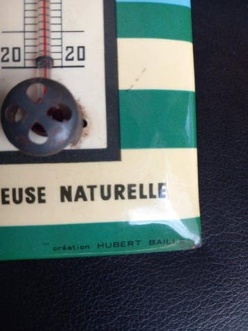 Thermometer - Aluminium - Perrier - glacioïde oud, Antiek en Kunst