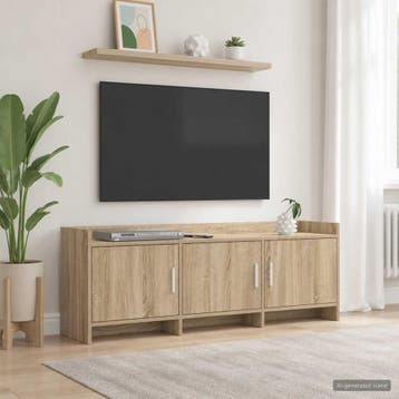 vidaXL TV Kast 130 x 33 x 47 cm Sonoma Eiken Bewerkt hout, Verzenden