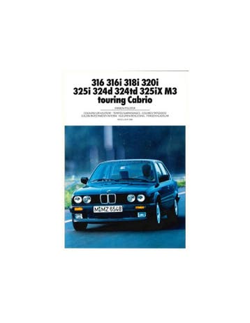 1988 BMW 3 SERIE KLEUREN EN BEKLEDING BROCHURE, Boeken, Nieuw