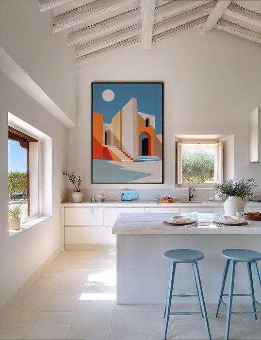 Nelson F. León - Entre Arcos y Sombras XL- (NO Reserve), Antiquités & Art, Art | Peinture | Moderne