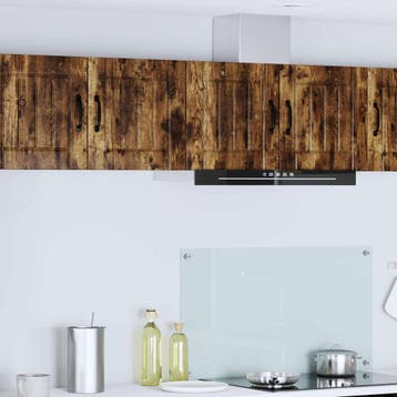 vidaXL Wandkast LUCCA 2 st Gerookt eiken Bewerkt hout, Verzenden, Nieuw