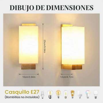Toolight Wandlamp Binnen Hout, met Stoffen Kap E27, Wandv..., Ophalen of Verzenden, Nieuw