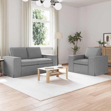 vidaXL bank / zetelstel 2 st Lichtgrijs Stof, Verzenden, Nieuw