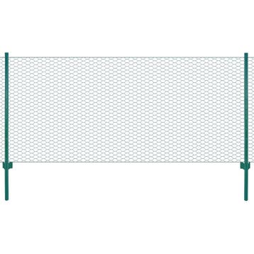 vidaXL Draadgaashek met palen 25x0,75 m staal groen, Verzenden, Nieuw