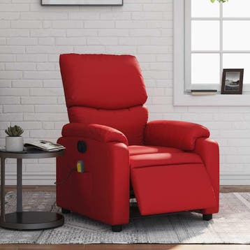 vidaXL Massagestoel verstelbaar elektrisch kunstleer rood, Verzenden, Nieuw