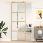 vidaXL Schuifdeur 76x205 cm helder ESG-glas en aluminium, Doe-het-zelf en Bouw, Deuren en Vliegenramen, Verzenden, Nieuw