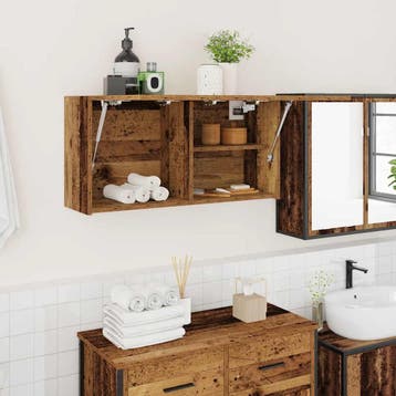 vidaXL Badkamerwandkast 80x25x40 cm bewerkt hout oud, Verzenden, Nieuw