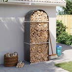 vidaXL Houthouder Antraciet 80x45x190 cm Gegalvaniseerd, Verzenden