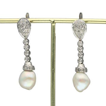 Boucles doreilles - 18 carats Or blanc Diamant (Naturelle), Nieuw