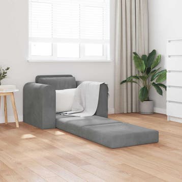 vidaXL Slaapbank / zetel Donkergrijs 98 x 71 x 83 cm Fluweel, Verzenden, Nieuw