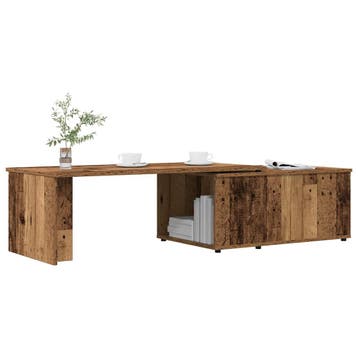 vidaXL Salontafel 150x50x35 cm bewerkt hout oud houtkleurig, Verzenden