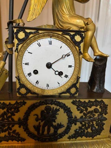 Figurale pendule - Brons, Messing - 1800-1850, Antiek en Kunst
