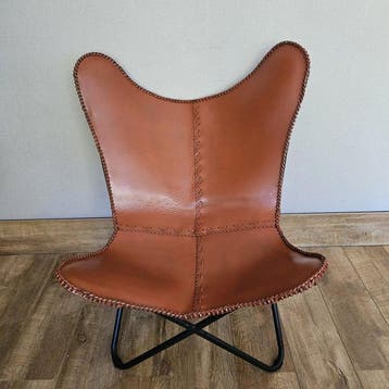Chaise - Chaise papillon Butterfly (3107) - Cuir, Métal