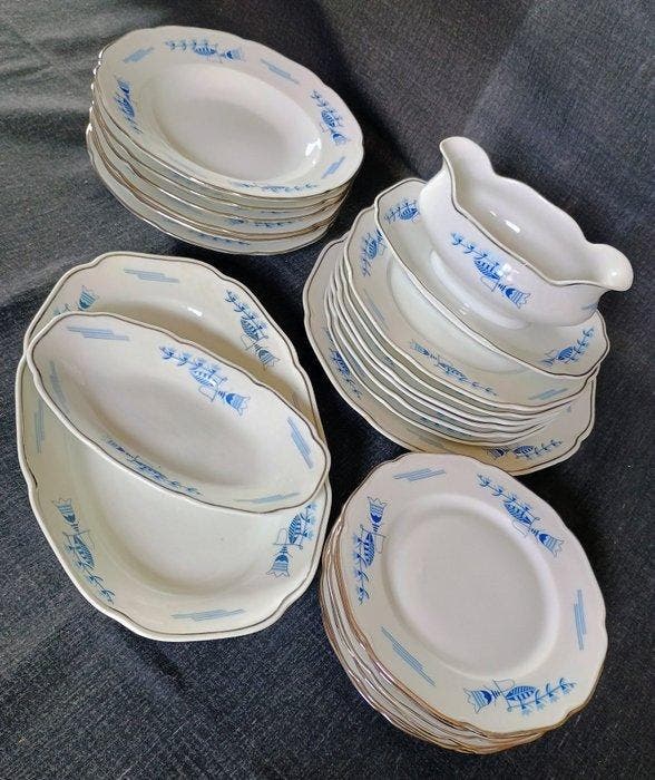 Richard Ginori - Tafelservies (22) - Bordo oro - Porselein,, Antiek en Kunst, Antiek | Meubels | Tafels