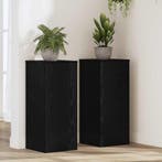 vidaXL Plantenstand 2 pcs Zwart Eiken 30 x 30 x 70 cm, Tuin en Terras, Verzenden, Nieuw