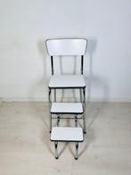 Chaise - Tabouret-escabeau pliant en chrome et stratifié