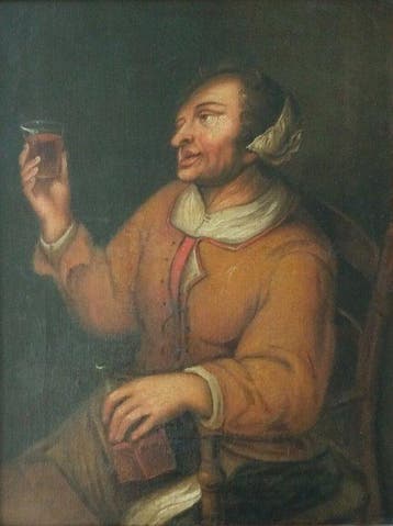 Vlaamse school (XVII-XVIII) - De lustige drinker, Antiek en Kunst