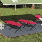 vidaXL Opvouwbaar Campingbed 2 pcs Rood 193 x 69 x 45 cm, Caravans en Kamperen, Kampeeraccessoires, Verzenden, Nieuw