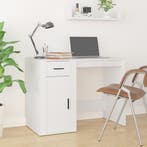 vidaXL Bureau 100x49x75 cm bewerkt hout wit, Huis en Inrichting, Verzenden, Nieuw