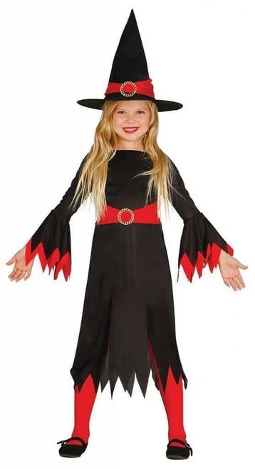 Halloween Kostuum Kind Heks Rood, Verzenden, Nieuw